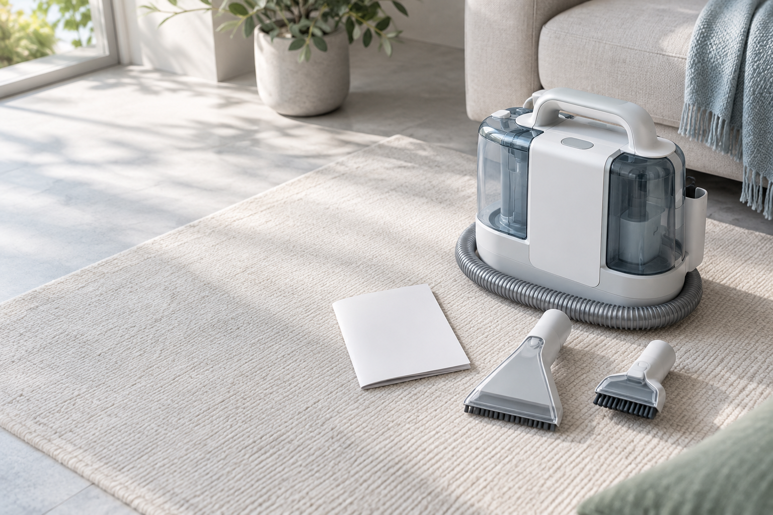 Cleaning tool and care guide in a calm home